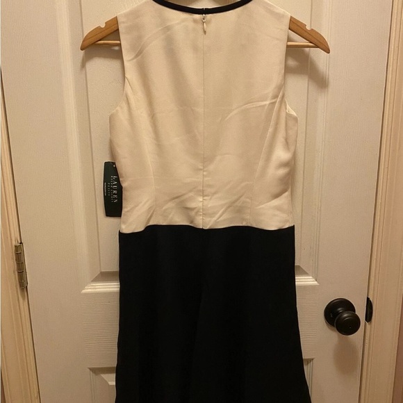 Lauren by Ralph Lauren Elegant Black and Off-white Sleeveless NWT Dress Sz 2P - Picture 12 of 16